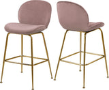 Paris Velvet / Engineered Wood / Metal / Foam Contemporary Pink Velvet Stool - 21" W x 18" D x 38" H