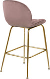 Paris Velvet / Engineered Wood / Metal / Foam Contemporary Pink Velvet Stool - 21" W x 18" D x 38" H