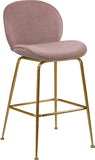 Paris Velvet / Engineered Wood / Metal / Foam Contemporary Pink Velvet Stool - 21" W x 18" D x 38" H