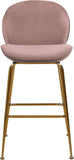 Paris Velvet / Engineered Wood / Metal / Foam Contemporary Pink Velvet Stool - 21" W x 18" D x 38" H