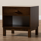 Baxton Studio Deirdre Modern and Contemporary Brown Wood 1-Drawer Nightstand