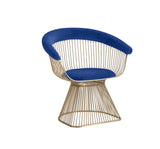 Modrest Lauren - Blue Velvet and Brushed Gold Dining Chair