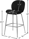 Paris Velvet / Engineered Wood / Metal / Foam Contemporary Black Velvet Stool - 21" W x 18" D x 38" H