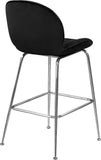 Paris Velvet / Engineered Wood / Metal / Foam Contemporary Black Velvet Stool - 21" W x 18" D x 38" H