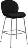 Paris Velvet / Engineered Wood / Metal / Foam Contemporary Black Velvet Stool - 21" W x 18" D x 38" H