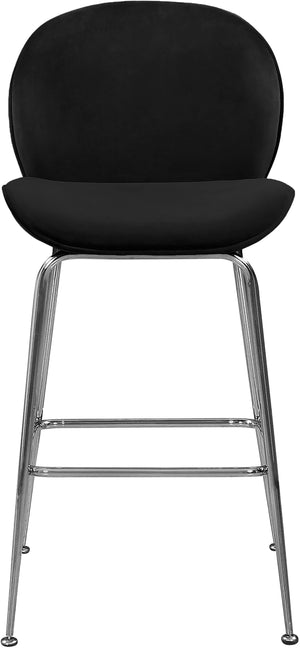 Paris Velvet / Engineered Wood / Metal / Foam Contemporary Black Velvet Stool - 21" W x 18" D x 38" H