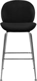 Paris Velvet / Engineered Wood / Metal / Foam Contemporary Black Velvet Stool - 21" W x 18" D x 38" H