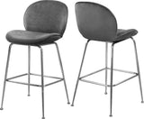 Paris Velvet / Engineered Wood / Metal / Foam Contemporary Grey Velvet Stool - 21" W x 18" D x 38" H