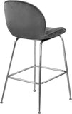 Paris Velvet / Engineered Wood / Metal / Foam Contemporary Grey Velvet Stool - 21" W x 18" D x 38" H