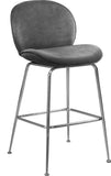 Paris Velvet / Engineered Wood / Metal / Foam Contemporary Grey Velvet Stool - 21" W x 18" D x 38" H