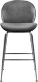 Paris Velvet / Engineered Wood / Metal / Foam Contemporary Grey Velvet Stool - 21" W x 18" D x 38" H