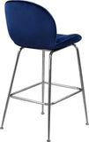 Paris Velvet / Engineered Wood / Metal / Foam Contemporary Navy Velvet Stool - 21" W x 18" D x 38" H