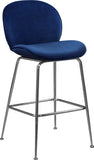 Paris Velvet / Engineered Wood / Metal / Foam Contemporary Navy Velvet Stool - 21" W x 18" D x 38" H