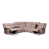 Baxton Studio Sabella Modern and Contemporary Taupe Fabric Upholstered 7-Piece Reclining Sectional