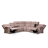 Baxton Studio Sabella Modern and Contemporary Taupe Fabric Upholstered 7-Piece Reclining Sectional