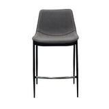 VIG Furniture Modrest Jane - Modern Grey & Black Counter Stool (Set of 2) VGHR5361C-GRY-BLK-BS