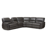 Amaris Modern Contemporary Bonded Leather 5-Piece Power Reclining SEctional Sofa with USB Ports