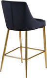 Karina Velvet / Engineered Wood / Metal / Foam Contemporary Black Velvet Stool - 17" W x 21.5" D x 38" H