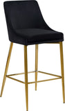 Karina Velvet / Engineered Wood / Metal / Foam Contemporary Black Velvet Stool - 17" W x 21.5" D x 38" H