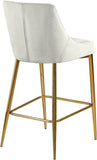 Karina Velvet / Engineered Wood / Metal / Foam Contemporary Cream Velvet Stool - 17" W x 21.5" D x 38" H