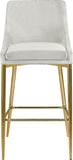 Karina Velvet / Engineered Wood / Metal / Foam Contemporary Cream Velvet Stool - 17" W x 21.5" D x 38" H