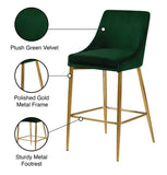 Karina Velvet / Engineered Wood / Metal / Foam Contemporary Green Velvet Stool - 17" W x 21.5" D x 38" H