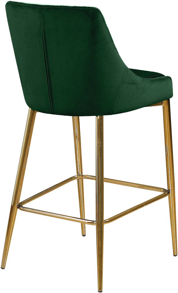 Karina Velvet / Engineered Wood / Metal / Foam Contemporary Green Velvet Stool - 17" W x 21.5" D x 38" H