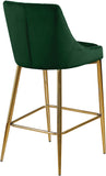 Karina Velvet / Engineered Wood / Metal / Foam Contemporary Green Velvet Stool - 17" W x 21.5" D x 38" H