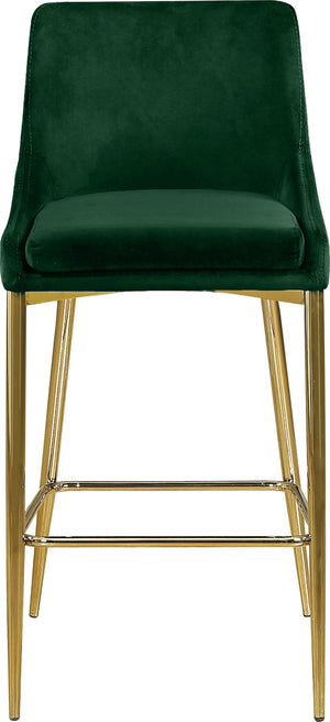 Karina Velvet / Engineered Wood / Metal / Foam Contemporary Green Velvet Stool - 17" W x 21.5" D x 38" H