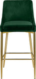 Karina Velvet / Engineered Wood / Metal / Foam Contemporary Green Velvet Stool - 17" W x 21.5" D x 38" H