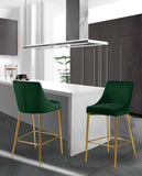 Karina Velvet / Engineered Wood / Metal / Foam Contemporary Green Velvet Stool - 17" W x 21.5" D x 38" H