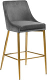 Karina Velvet / Engineered Wood / Metal / Foam Contemporary Grey Velvet Stool - 17" W x 21.5" D x 38" H