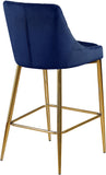 Karina Velvet / Engineered Wood / Metal / Foam Contemporary Navy Velvet Stool - 17" W x 21.5" D x 38" H