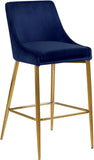 Karina Velvet / Engineered Wood / Metal / Foam Contemporary Navy Velvet Stool - 17" W x 21.5" D x 38" H