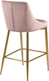 Karina Velvet / Engineered Wood / Metal / Foam Contemporary Pink Velvet Stool - 17" W x 21.5" D x 38" H