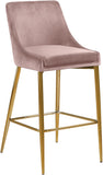 Karina Velvet / Engineered Wood / Metal / Foam Contemporary Pink Velvet Stool - 17" W x 21.5" D x 38" H