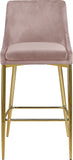 Karina Velvet / Engineered Wood / Metal / Foam Contemporary Pink Velvet Stool - 17" W x 21.5" D x 38" H