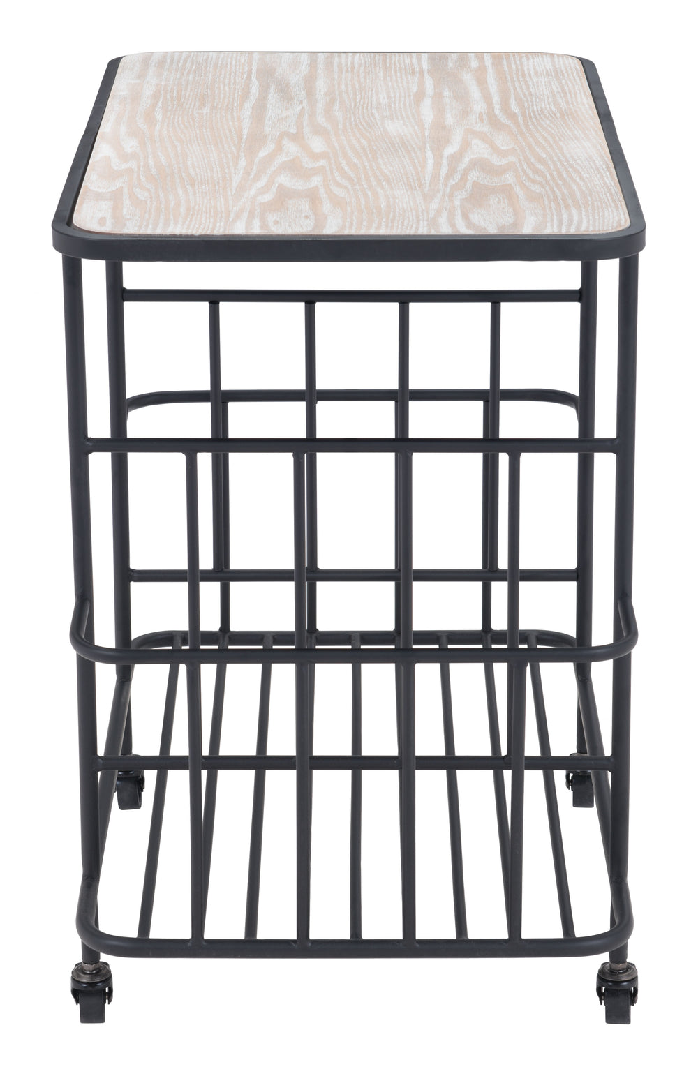 Zuo Modern Argus MDF, Steel Modern Commercial Grade Bar Cart Natural, Black MDF, Steel