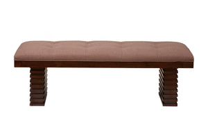Alpine Furniture Trulinea Upholstered Dining Bench, Dark Espresso 6084-03 Dark Espresso Acacia Solids 58.5 x 17 x 19