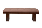 Alpine Furniture Trulinea Upholstered Dining Bench, Dark Espresso 6084-03 Dark Espresso Acacia Solids 58.5 x 17 x 19