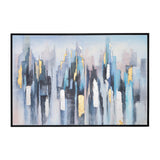 Contemporary 62x42 Framed Hand Painted Abstract Canvas, Multi