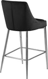 Karina Velvet / Engineered Wood / Metal / Foam Contemporary Black Velvet Stool - 17" W x 21.5" D x 38" H