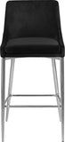 Karina Velvet / Engineered Wood / Metal / Foam Contemporary Black Velvet Stool - 17" W x 21.5" D x 38" H