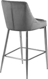 Karina Velvet / Engineered Wood / Metal / Foam Contemporary Grey Velvet Stool - 17" W x 21.5" D x 38" H