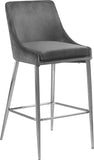 Karina Velvet / Engineered Wood / Metal / Foam Contemporary Grey Velvet Stool - 17" W x 21.5" D x 38" H