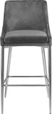 Karina Velvet / Engineered Wood / Metal / Foam Contemporary Grey Velvet Stool - 17" W x 21.5" D x 38" H