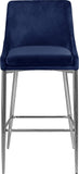 Karina Velvet / Engineered Wood / Metal / Foam Contemporary Navy Velvet Stool - 17" W x 21.5" D x 38" H