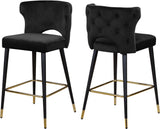 Kelly Velvet Contemporary Stool - Set of 2