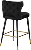 Kelly Velvet / Engineered Wood / Metal / Foam Contemporary Black Velvet Stool - 22" W x 19" D x 38.5" H