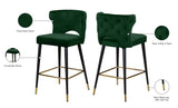 Kelly Velvet / Engineered Wood / Metal / Foam Contemporary Green Velvet Stool - 22" W x 19" D x 38.5" H